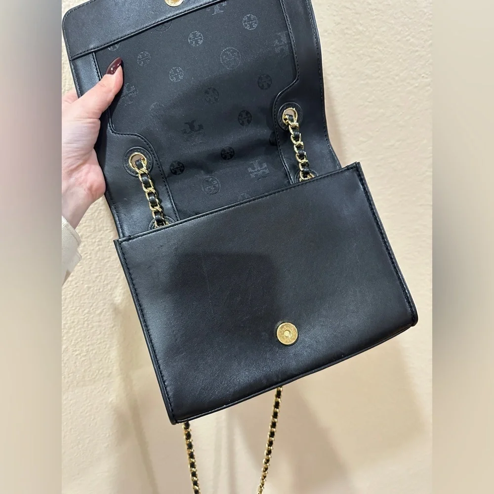 Tory Burch small classic one flap gold chain crossbody/ shoulder bag